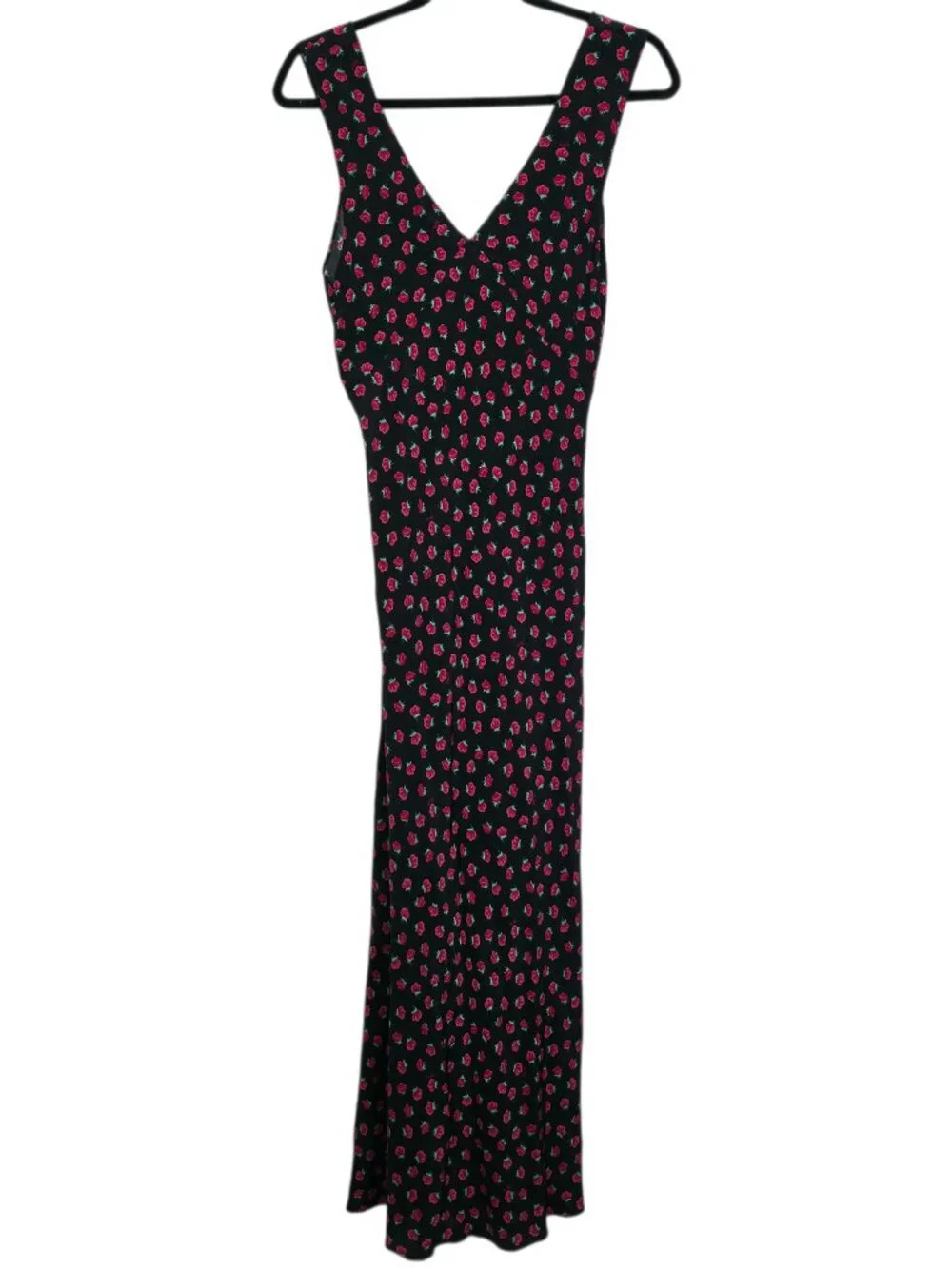 Realisation Par The Liv Maxi Dress Rosalita Black Red Floral Print‎ Silk Size S